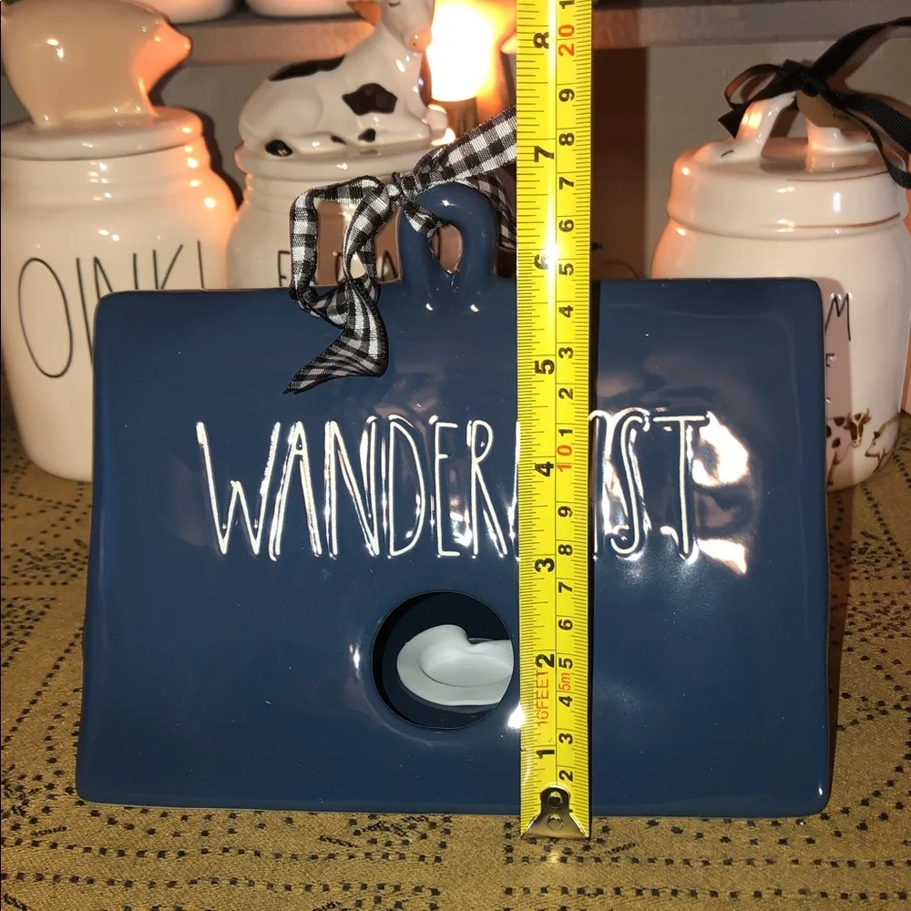 Rae Dunn WANDERLUST Tent Shaped Birdhouse Blue